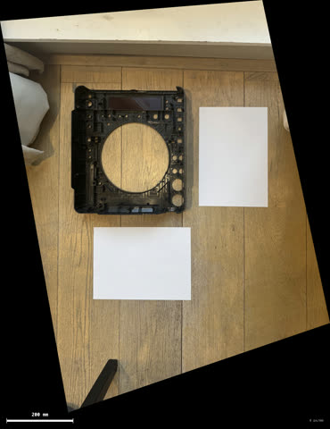 After — perspective-corrected top-down view